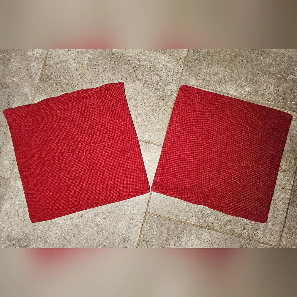 [POTTERY BARN] (2) Red Decorative Pillow Case Covers